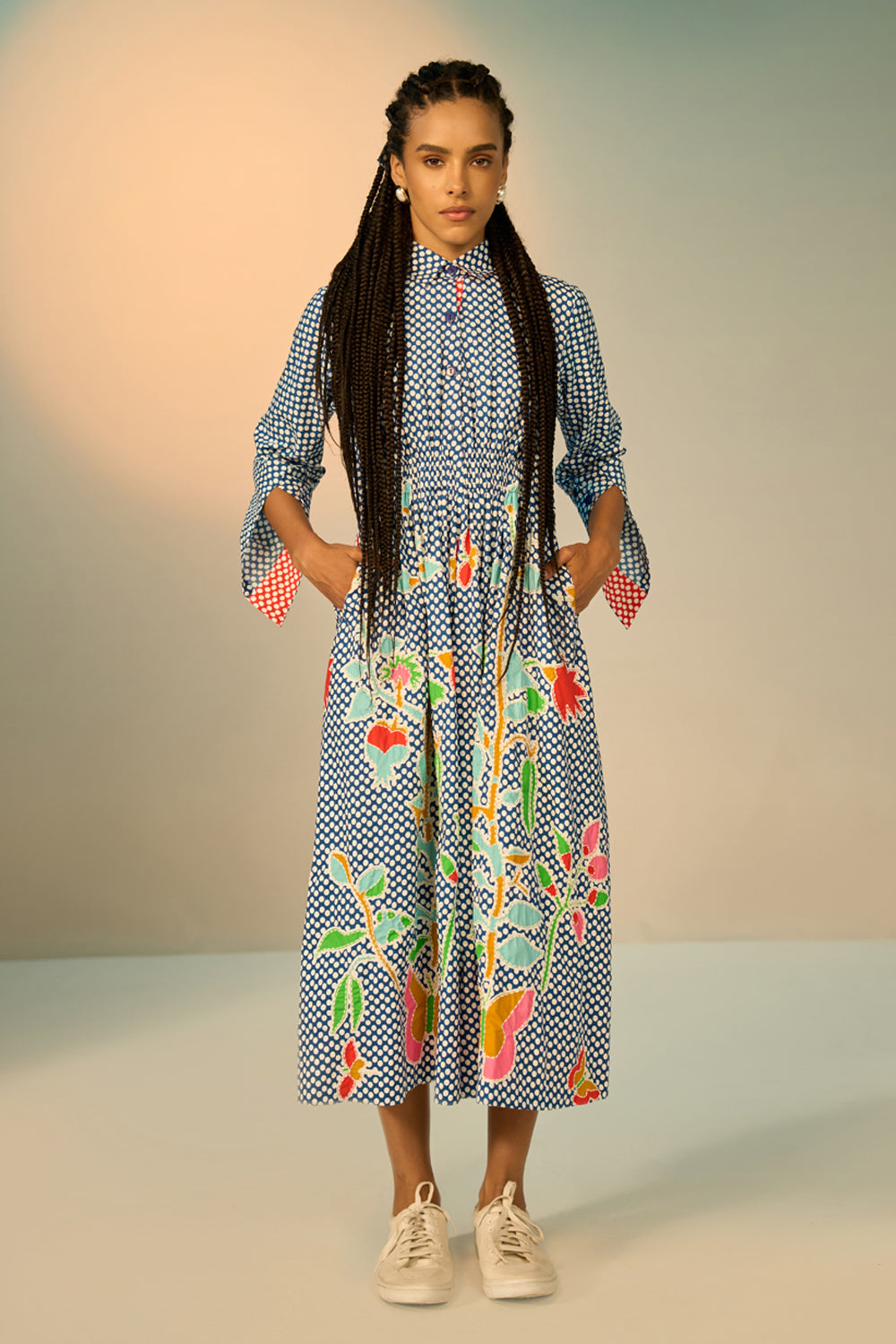 Rumi Embroidered Midi Dress women's midi dress featuring intricate embroidery, a flattering waistline and a graceful flowing skirt, combining detailed craftsmanship with a feminine silhouette, styled for summer brunches, garden parties, resort vacations and daytime celebrations.