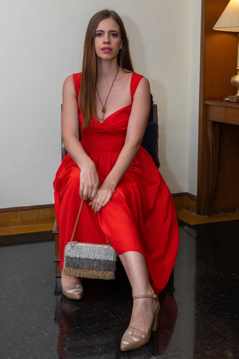 kalki red dress Seen on Kalki Koechlin and loved by many, this embroidered red dress is  back by popular demand. TBH, some favourites never really leave.  New  New You! // Fashion for all    #