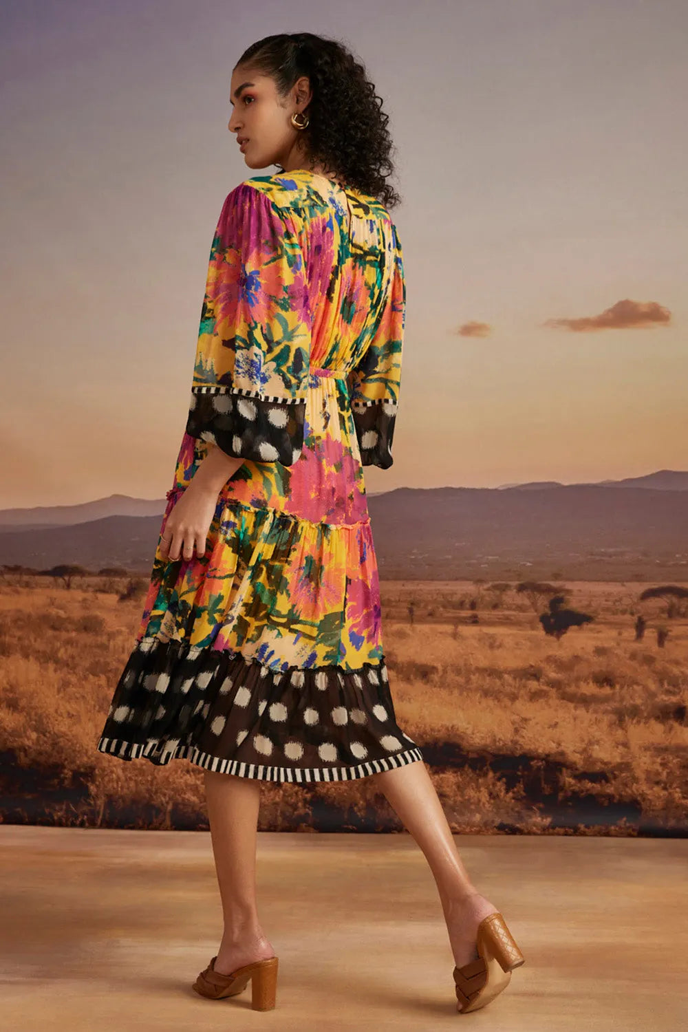 Sia Midi Dress women's midi dress featuring a feminine silhouette and contemporary design details, styled for summer brunches, resort vacations, daytime outings and special occasions.