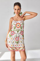 Siena Embroidered Dress women's statement dress featuring intricate embroidery, decorative detailing and a feminine silhouette, styled for summer celebrations, resort outings, festive gatherings and special occasions.