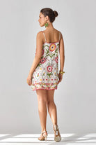 Siena Embroidered Dress women's statement dress featuring intricate embroidery, decorative detailing and a feminine silhouette, styled for summer celebrations, resort outings, festive gatherings and special occasions.