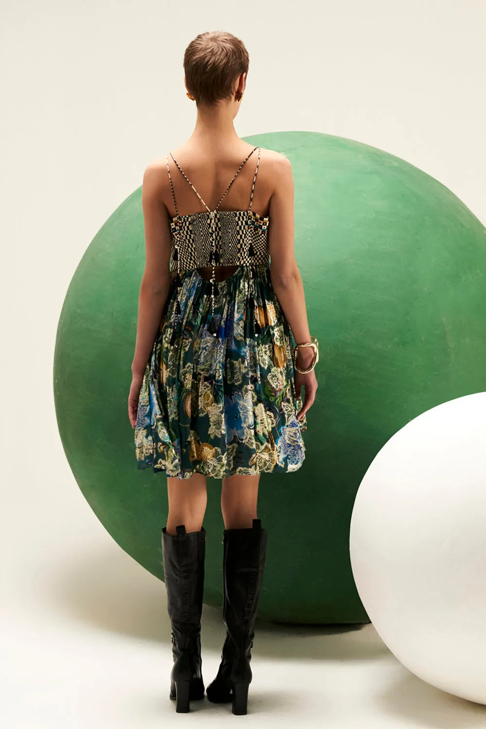 Sparkle Lily Mini women's teal blue viscose Lurex Georgette mini dress featuring a shimmering finish, eye-catching statement detailing and a playful feminine silhouette, styled for cocktail parties, festive evenings, celebrations and special occasions.
