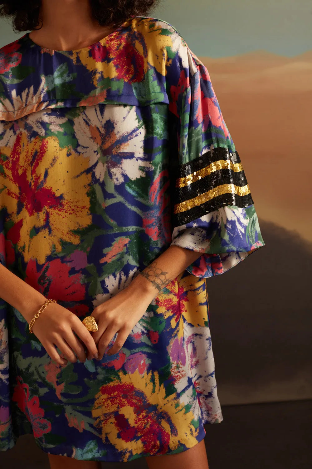 Yana Dress women's statement dress featuring a feminine silhouette and contemporary design details, styled for summer brunches, resort vacations, daytime outings and special occasions.